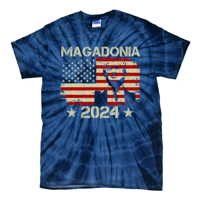 Magadonia 2024 Trump Supporter Proud Trump Voter Magadonian Tie-Dye T-Shirt