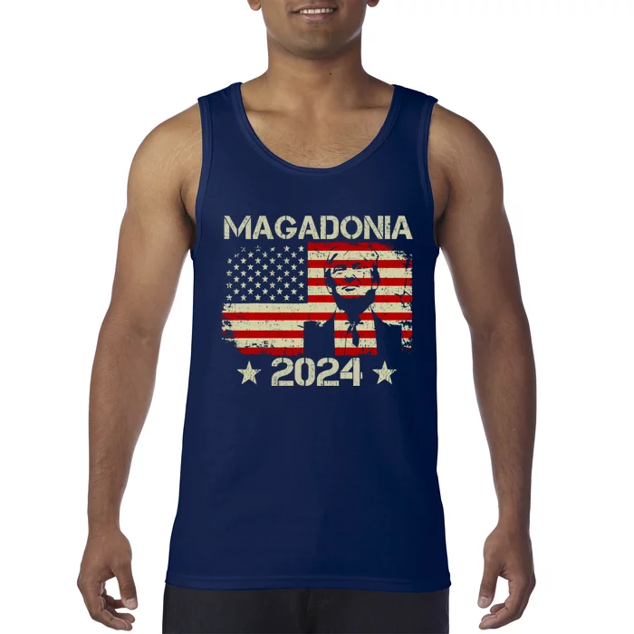 Magadonia 2024 Trump Supporter Proud Trump Voter Magadonian Tank Top