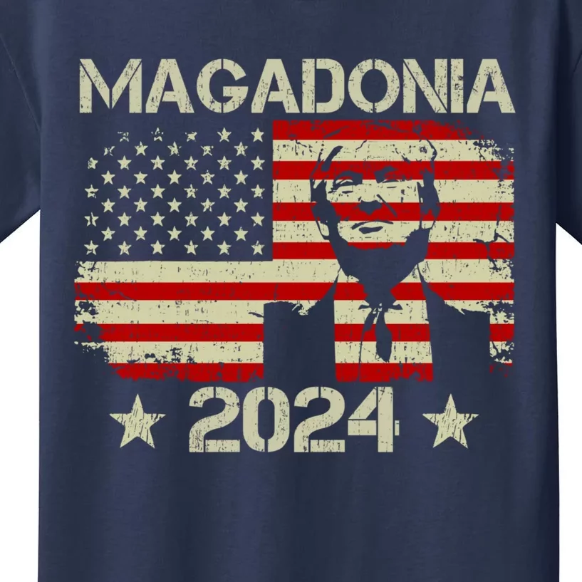 Magadonia 2024 Trump Supporter Proud Trump Voter Magadonian Kids T-Shirt