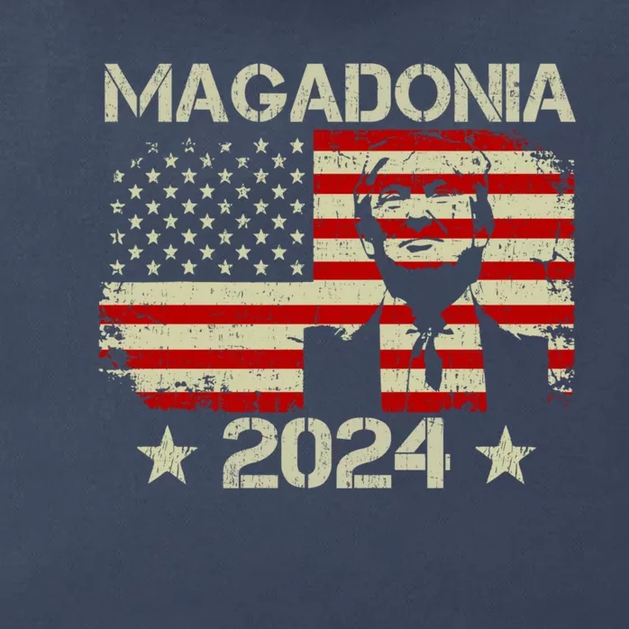 Magadonia 2024 Trump Supporter Proud Trump Voter Magadonian Zip Tote Bag