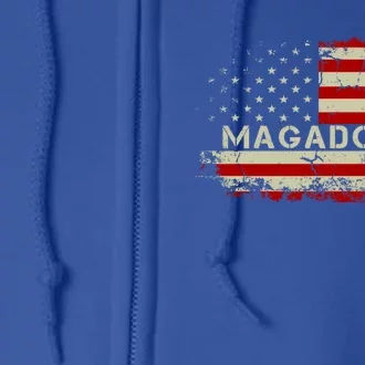 Magadonia 2024 Trump Supporter Proud Trump Voter Magadonian Full Zip Hoodie