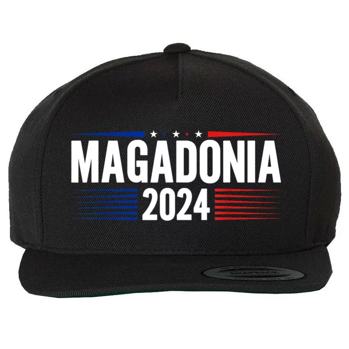 Magadonia 2024 Trump Voter Proud Trump Supporter Magadonian Wool Snapback Cap