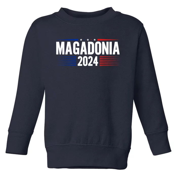 Magadonia 2024 Trump Voter Proud Trump Supporter Magadonian Toddler Sweatshirt