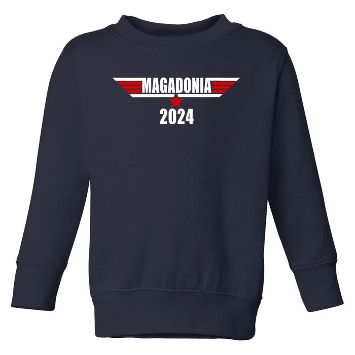 Magadonia 2024 Trump Voter Proud Trump Supporter Magadonian Toddler Sweatshirt