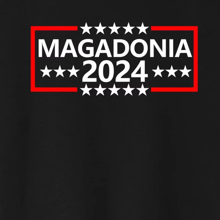 Magadonia 2024 Trump Supporter Proud Trump Voter Magadonian Women's Crop Top Tee