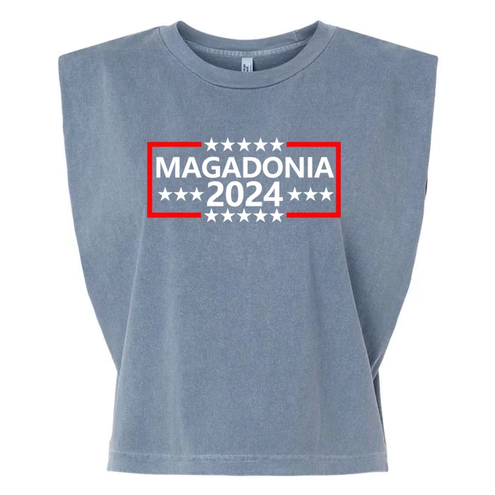 Magadonia 2024 Trump Supporter Proud Trump Voter Magadonian Garment-Dyed Women's Muscle Tee