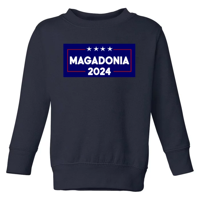 Magadonia 2024 Trump Voter Proud Trump Supporter Magadonian Toddler Sweatshirt