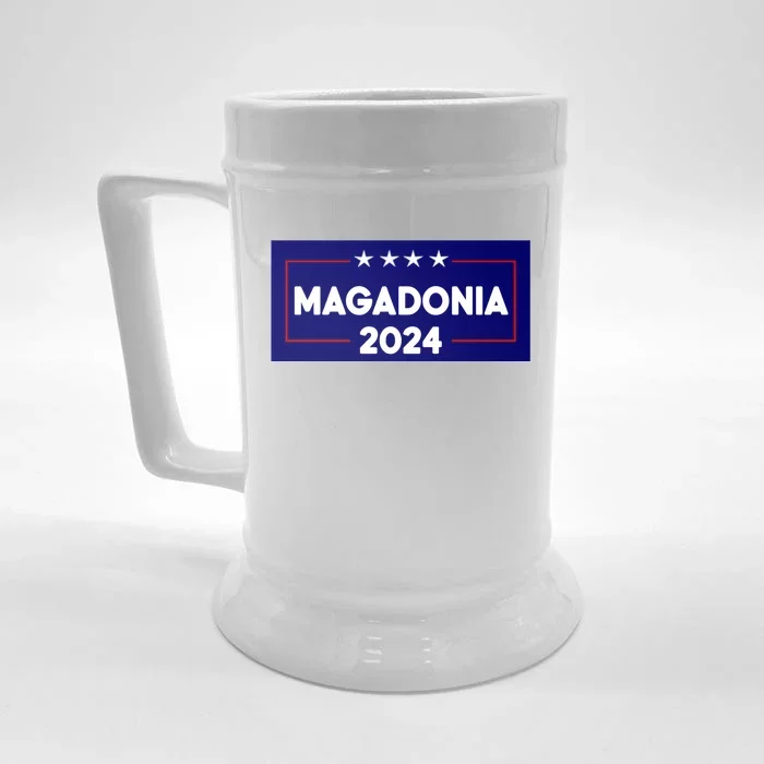 Magadonia 2024 Trump Voter Proud Trump Supporter Magadonian Front & Back Beer Stein