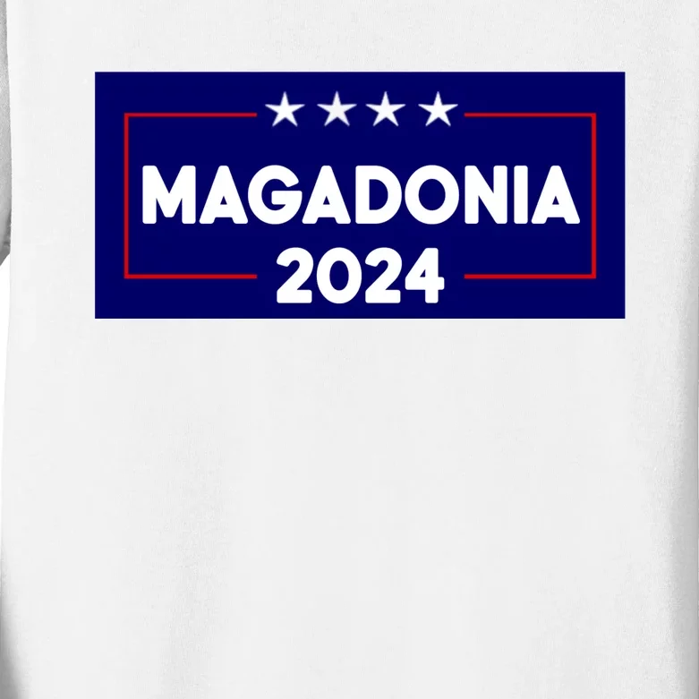 Magadonia 2024 Trump Voter Proud Trump Supporter Magadonian Kids Long Sleeve Shirt