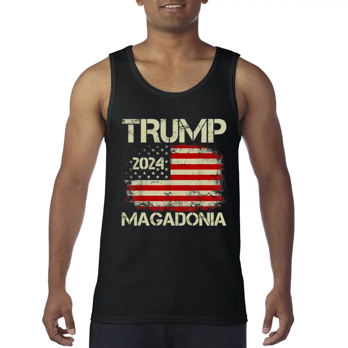 Magadonia 2024 Trump Supporter Proud Trump Voter Magadonian Tank Top