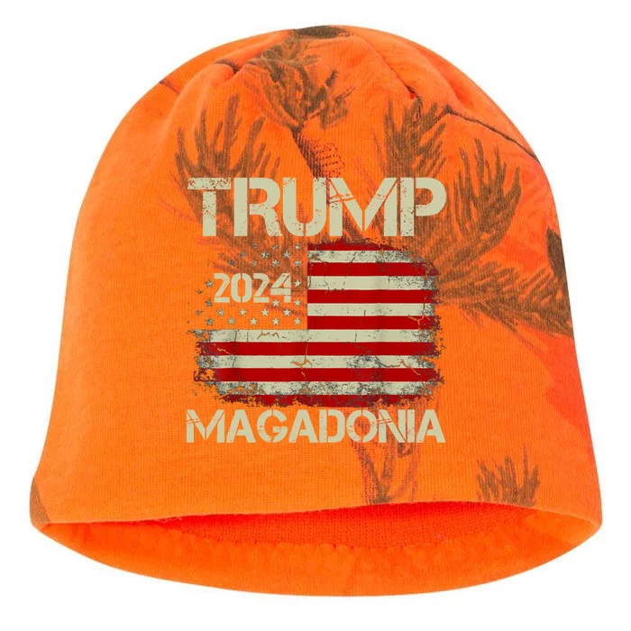 Magadonia 2024 Trump Supporter Proud Trump Voter Magadonian Kati - Camo Knit Beanie