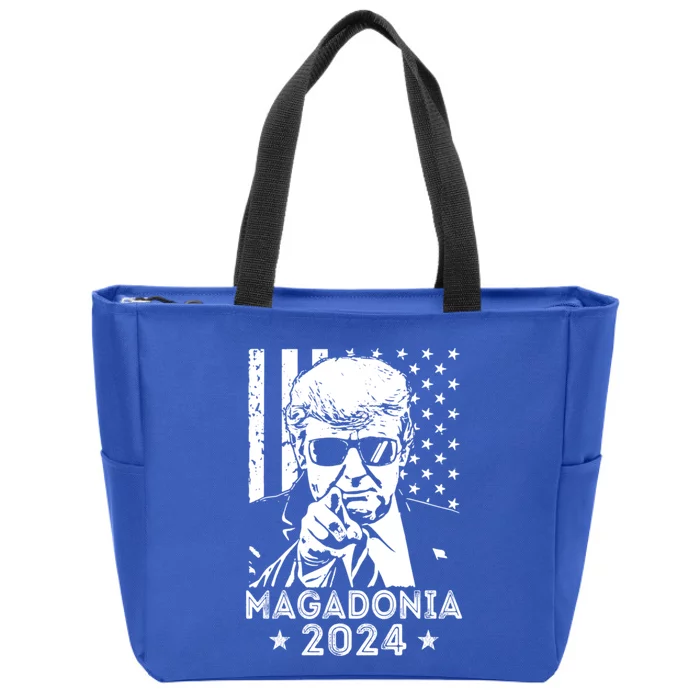 Magadonia 2024 Trump Supporter Proud Trump Voter Magadonian Zip Tote Bag