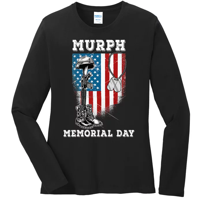 Murph 2021 Workout Challenge American Memorial Day Murph Ladies Long Sleeve Shirt