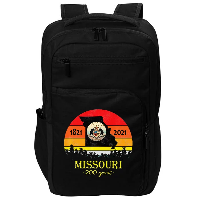 Missouri 200 Years 18212021 Vintage Retro Sunset Impact Tech Backpack