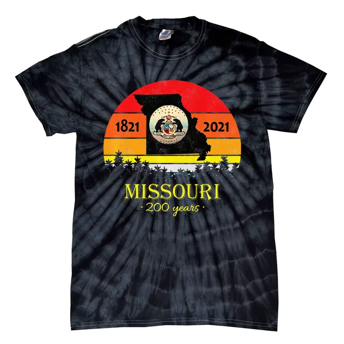 Missouri 200 Years 18212021 Vintage Retro Sunset Tie-Dye T-Shirt