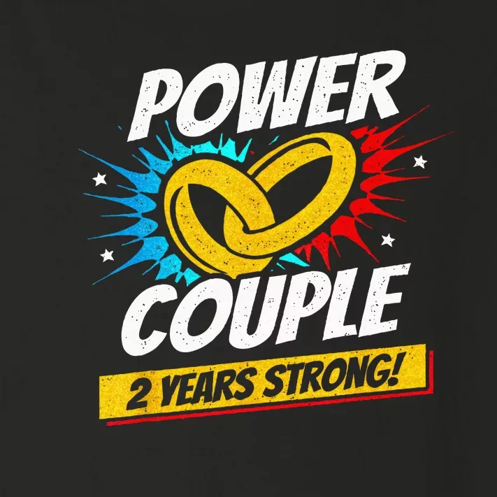 Married 2 Years Power Couple 2nd Wedding Anniversary Toddler Long Sleeve Shirt