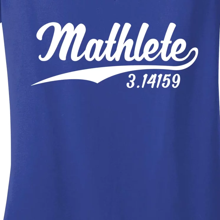 Mathlete 3 14159 Math Pi Day Mathematics Teacher Geek Nerd Cool Gift Women's V-Neck T-Shirt