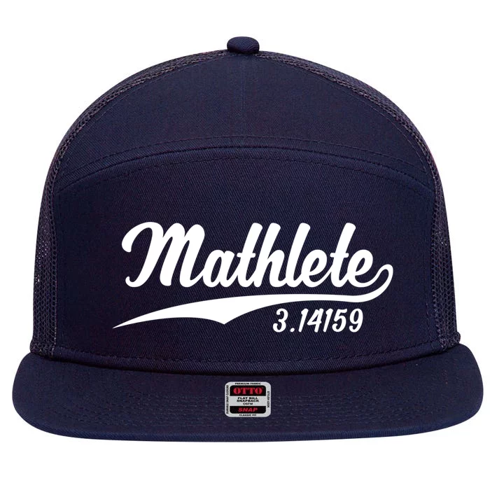 Mathlete 3 14159 Math Pi Day Mathematics Teacher Geek Nerd Cool Gift 7 Panel Mesh Trucker Snapback Hat