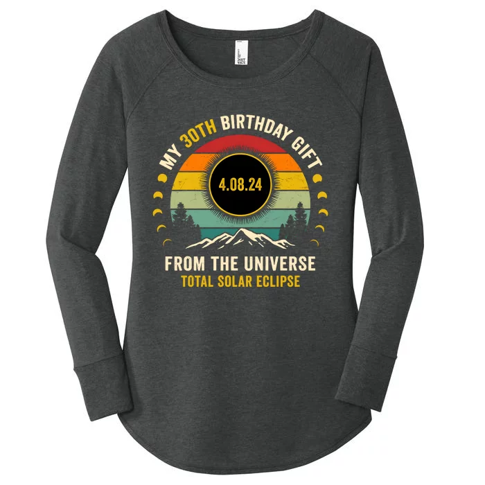 My 30th Birthday From The Universe Total Solar Eclipse 2024 Women's Perfect Tri Tunic Long Sleeve Shirt