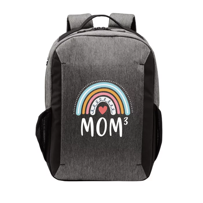 Mom 3 Funny Gift Mama Of Three Triplet Mom Rainbow Gift Vector Backpack