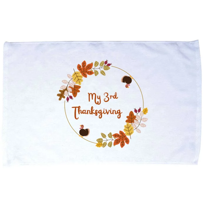 My 3rd Thanksgiving. Thanksgiving Onepiece . Baby Thanksgiving . Turkey Day . Th Microfiber Hand Towel