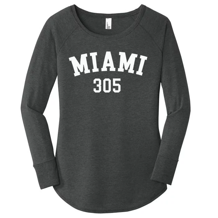 Miami 305 USA American College Font Women's Perfect Tri Tunic Long Sleeve Shirt