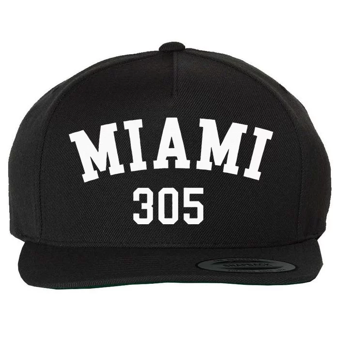 Miami 305 USA American College Font Wool Snapback Cap