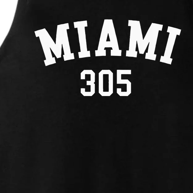 Miami 305 USA American College Font Ladies Tri-Blend Wicking Tank