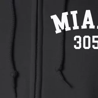 Miami 305 Usa American College Font Full Zip Hoodie