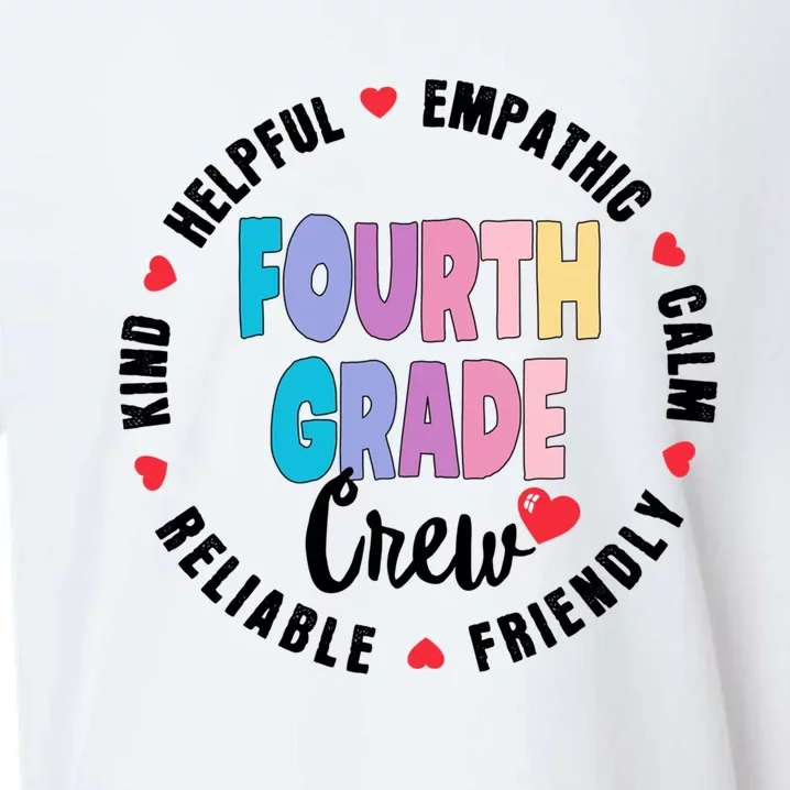 Matching 4Th Fourth Grade Crew Teacher Squad Back To School Gift Sueded Cloud Jersey T-Shirt