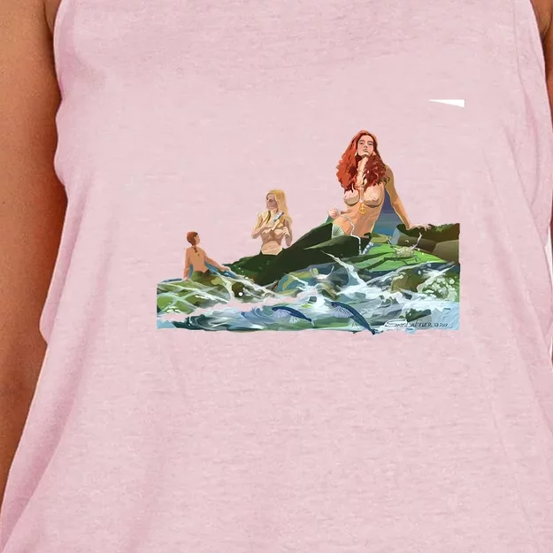 Mermaids # 4 Women's Knotted Racerback Tank