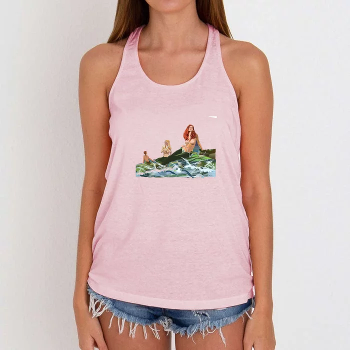 Mermaids # 4 Women's Knotted Racerback Tank