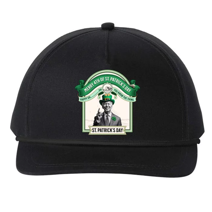 Merry 4th Of St PatrickS Day Joe Biden Leprechaun Hat Gift Snapback Five-Panel Rope Hat