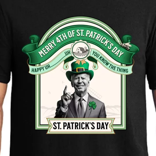 Merry 4th Of St PatrickS Day Joe Biden Leprechaun Hat Gift Pajama Set