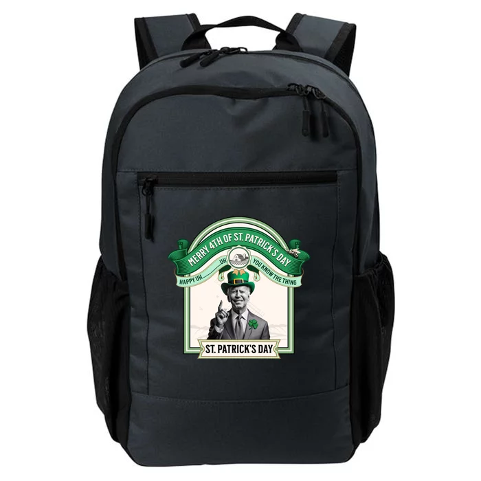 Merry 4th Of St PatrickS Day Joe Biden Leprechaun Hat Gift Daily Commute Backpack