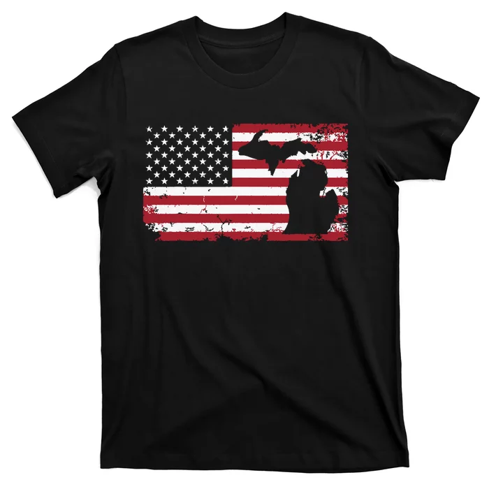 Michigan 4th Of July American Flag Usa America Patriotic T-Shirt