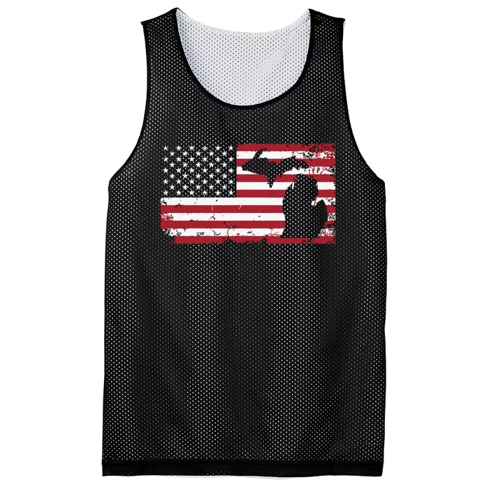 Michigan 4th Of July American Flag Usa America Patriotic Mesh Reversible Basketball Jersey Tank