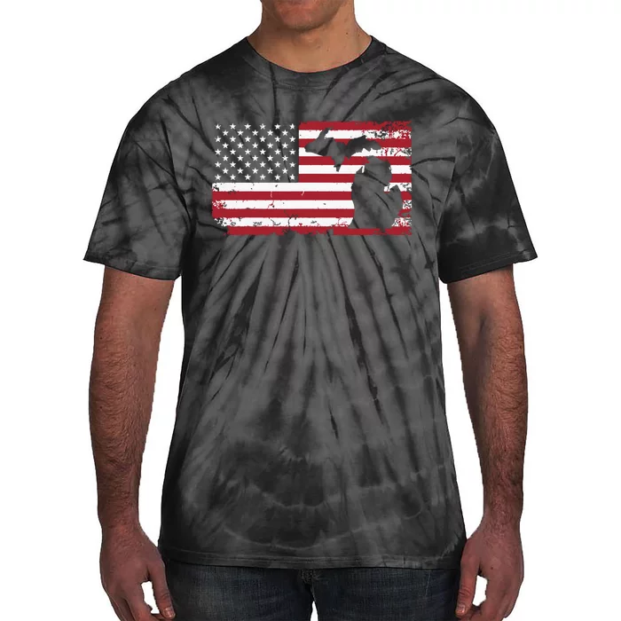 Michigan 4th Of July American Flag Usa America Patriotic Tie-Dye T-Shirt