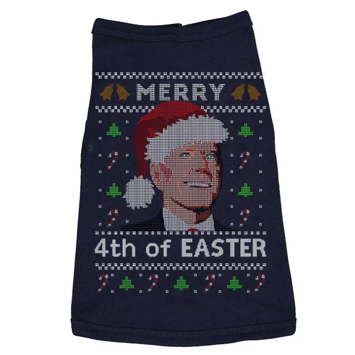 Merry 4th Of Easter Funny Biden Confusion Ugly Christmas Doggie Tank