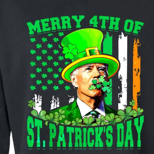 Merry 4th Of St Patricks Day Joe Biden Funny Cropped Pullover Crew