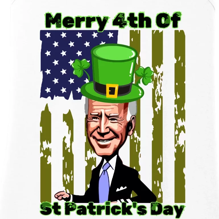 Merry 4th Of St Patricks Day Joe Biden Leprechaun Hat Ladies Essential Tank