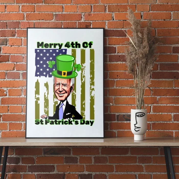 Merry 4th Of St Patricks Day Joe Biden Leprechaun Hat Poster