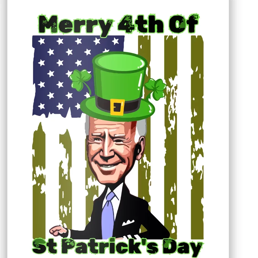 Merry 4th Of St Patricks Day Joe Biden Leprechaun Hat Poster