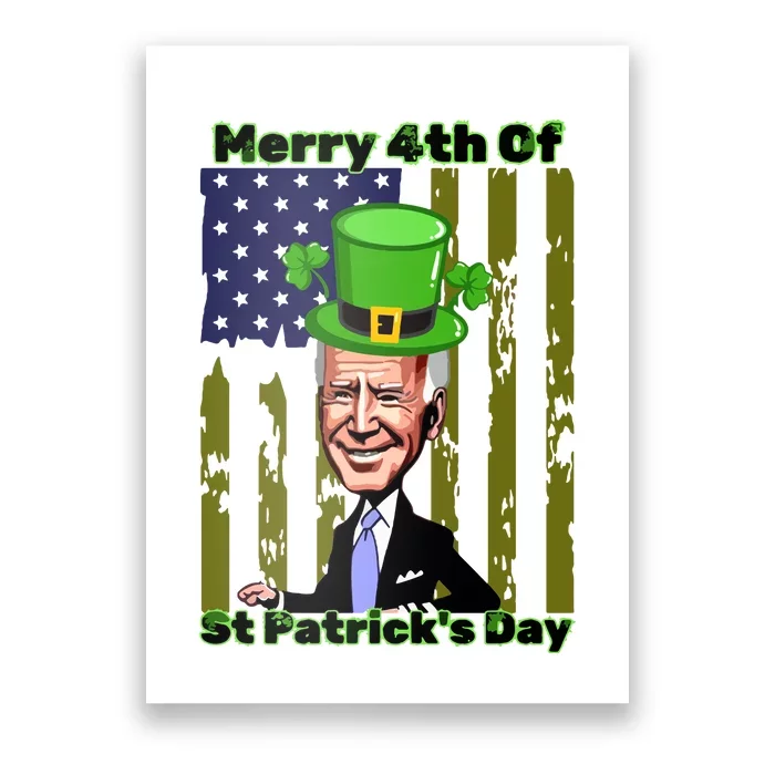 Merry 4th Of St Patricks Day Joe Biden Leprechaun Hat Poster