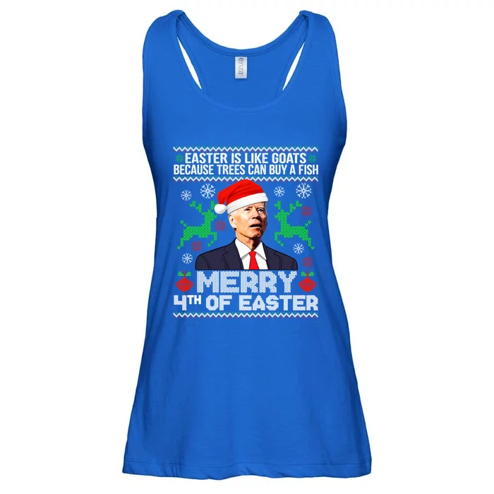 Merry 4th Of Easter Funny Christmas Ugly Cool Gift Ladies Essential Flowy Tank