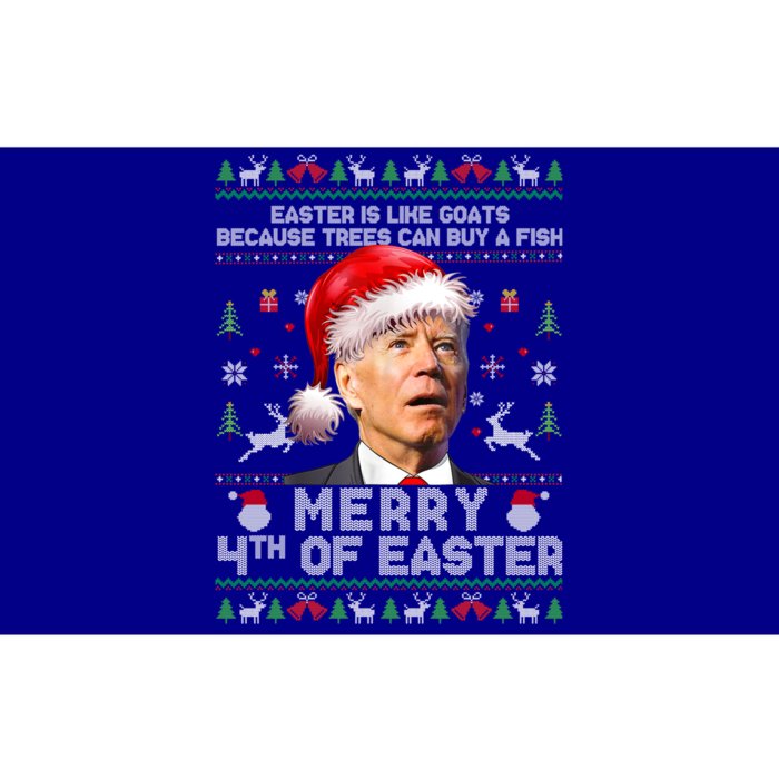 Merry 4th Of Easter Funny Biden Ugly Christmas Bumper Sticker