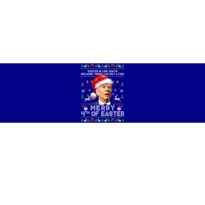 Merry 4th Of Easter Funny Biden Ugly Christmas Bumper Sticker