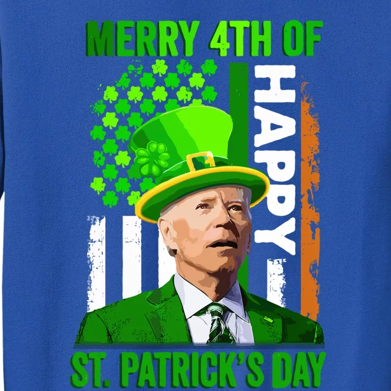 Merry 4th Of St PatrickS Day Funny Joe Biden Leprechaun Hat Gift Sweatshirt