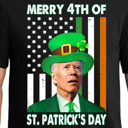 Merry 4th Of St Patrick's Day Confused Joe Biden Funny Pajama Set