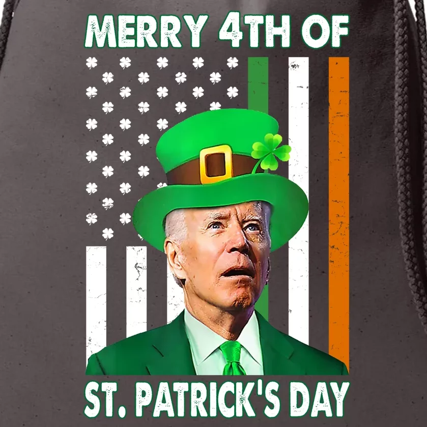 Merry 4th Of St Patrick's Day Confused Joe Biden Funny Drawstring Bag